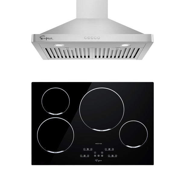 2 Piece Kitchen Appliances Packages Including 30" Induction Cooktop and 30" Range Hood Empv-30EC02 & Empv-30RH05