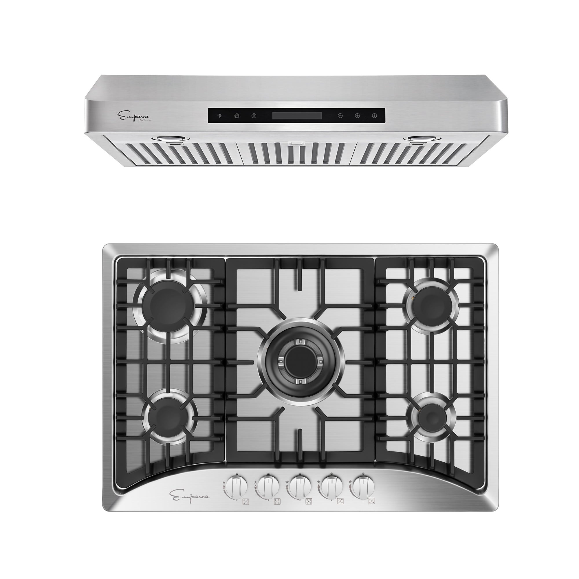 30" Gas Cooktop & 30" Range Hood30GC5B70C & 30RH13 Empava Appliances