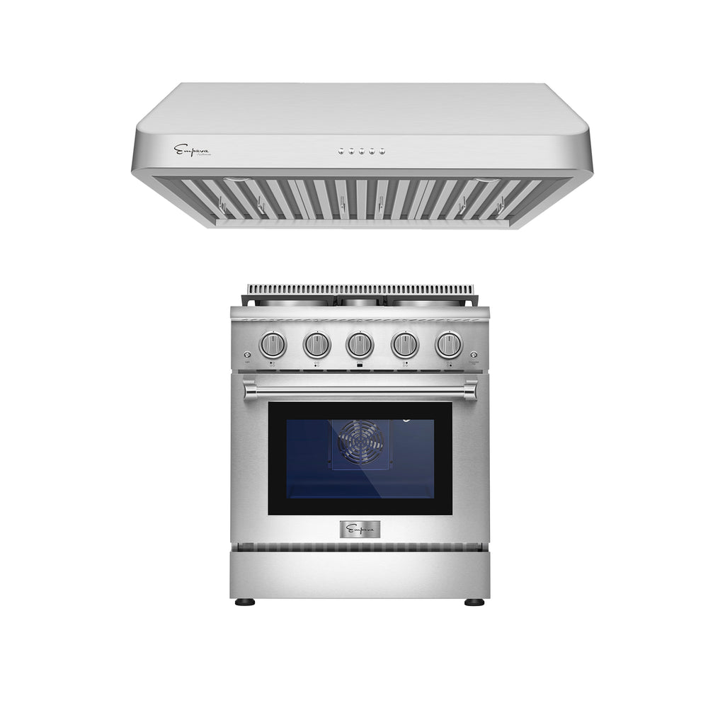 2 Piece Kitchen Appliances Packages w/ 30" Gas Range & 30" Range Hood