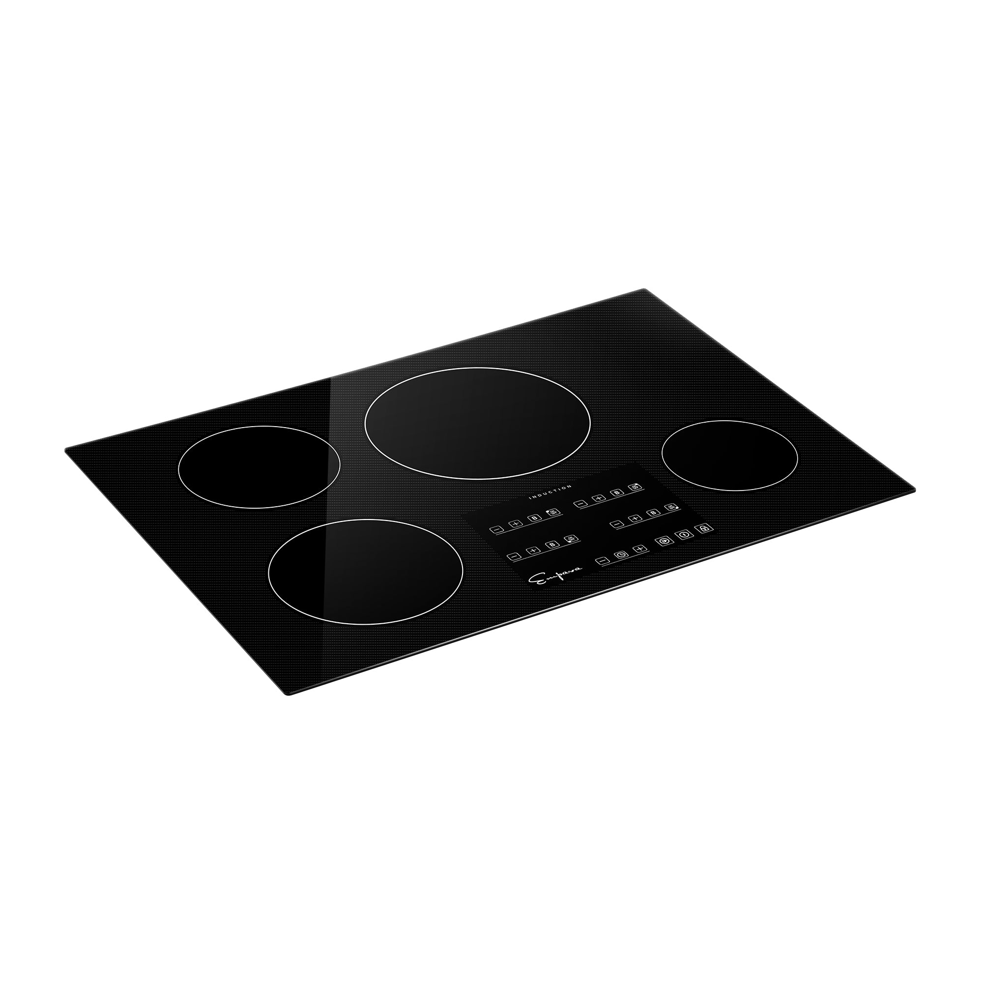 Empava 30 inch Electric Induction Cooktop Smooth Surface with 4 Burners 240V, Black