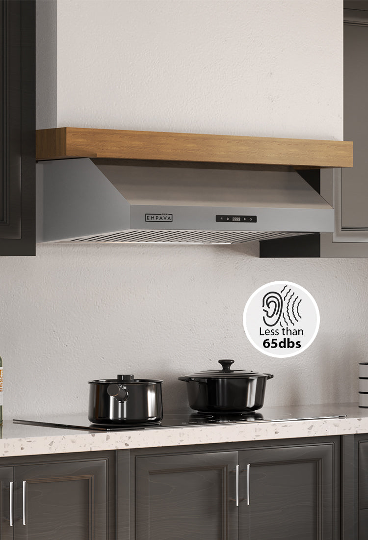 Quiet range deals hood under cabinet