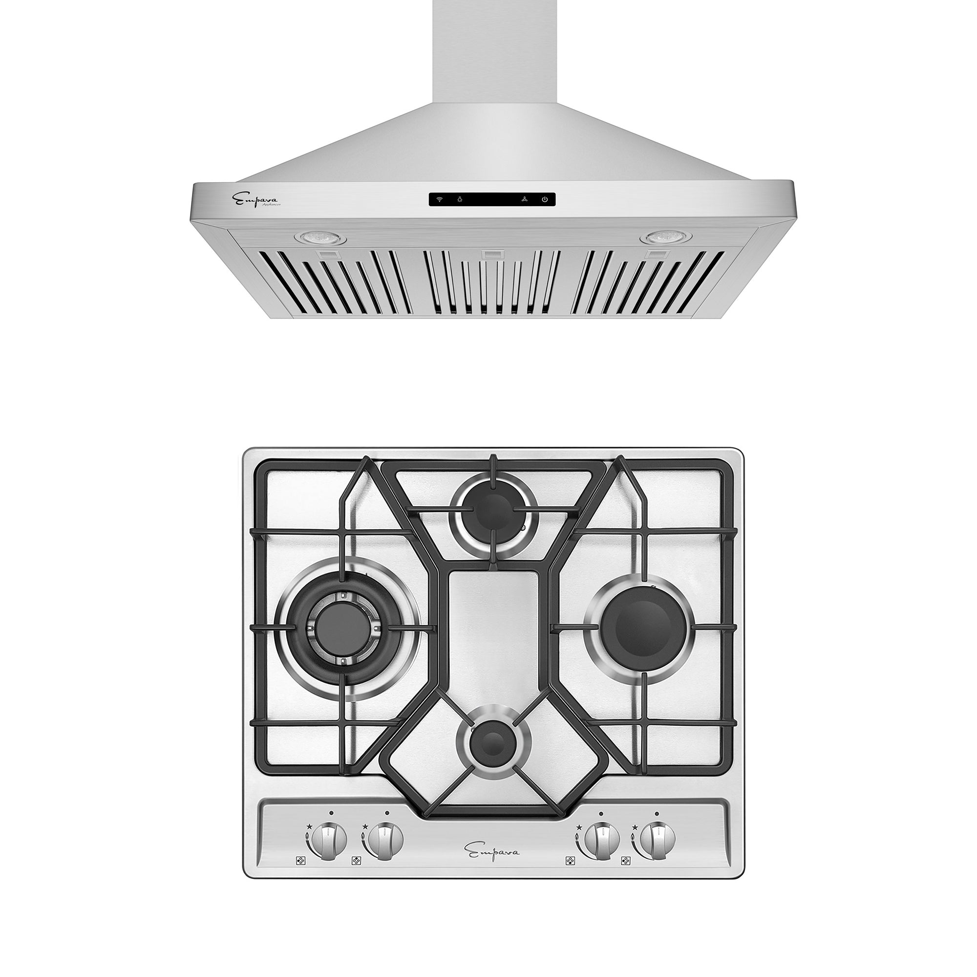 Gas Cooktop And Rangehood 24" Gas Cooktop & 30" Range Hood-24GC4B67A & 30RH03 – Empava Appliances