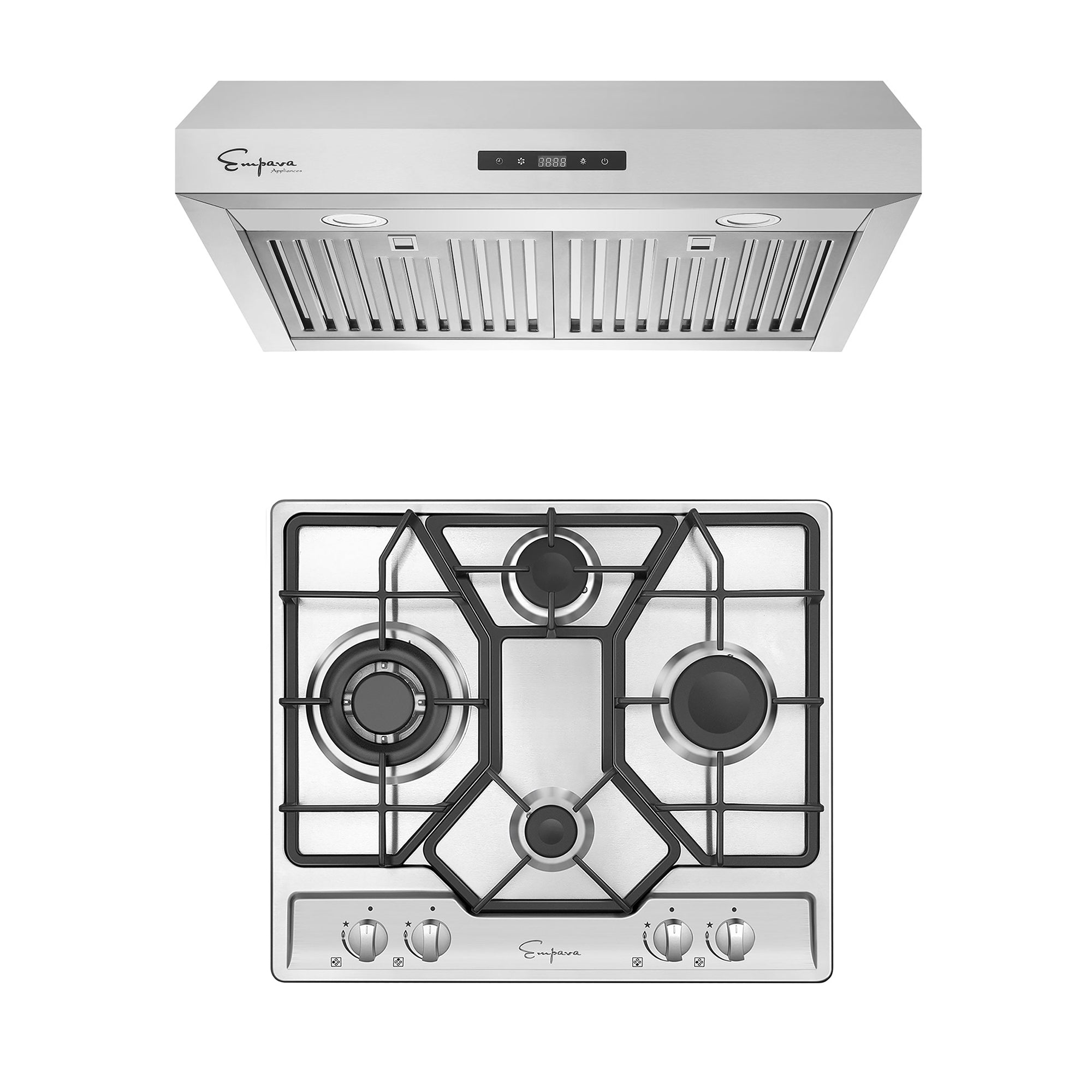 24" Gas Cooktop & 30" Range Hood24GC4B67A & 30RH07 Empava Appliances