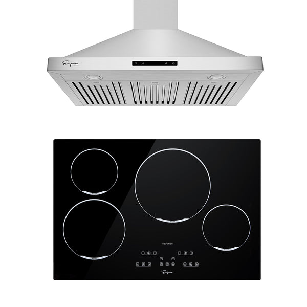 2 Piece Kitchen Appliances Packages Including 30" Induction Cooktop and 30" Range Hood Empv-30EC02 & Empv-30RH03