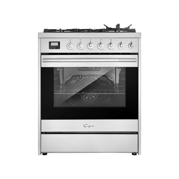 Empava Freestanding Slide-In Gas Range Single Oven 6.0 Cu. Ft, Tray Grill  and Storage Drawer with 6 Sealed Ultra High-Low Burners Heavy Duty