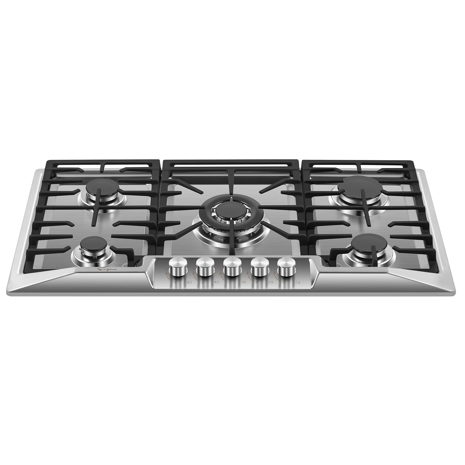 36 Cooktop Gas Cooktop | 36 Inch 5 Burners Silver Stainless steel Built-in Gas ...