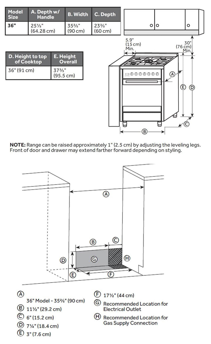Slide-In Single Oven Gas Range - EMPV-36GR01-9