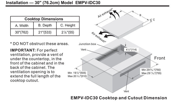 D Induction Cooktop - EMPV-IDC30-7